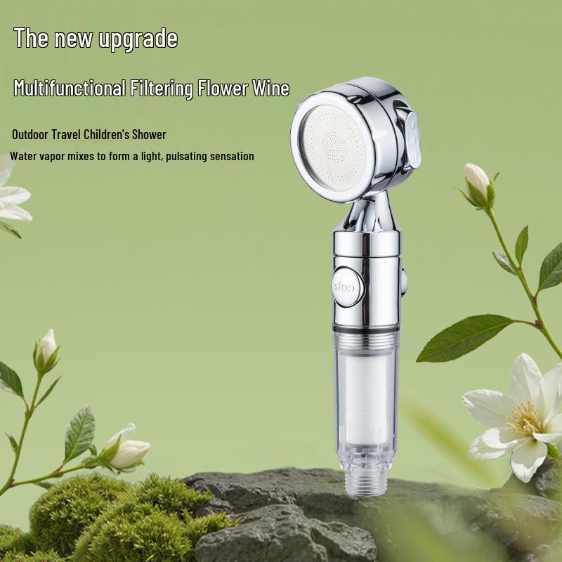 Lotus Head Universal Travel Shower Filter - Powerful Mini Showerhead for Hotels