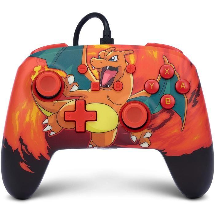 Manette de jeu - power a - charizard vortex - filaire - prise audio 3,5 mm - câble usb 3 m