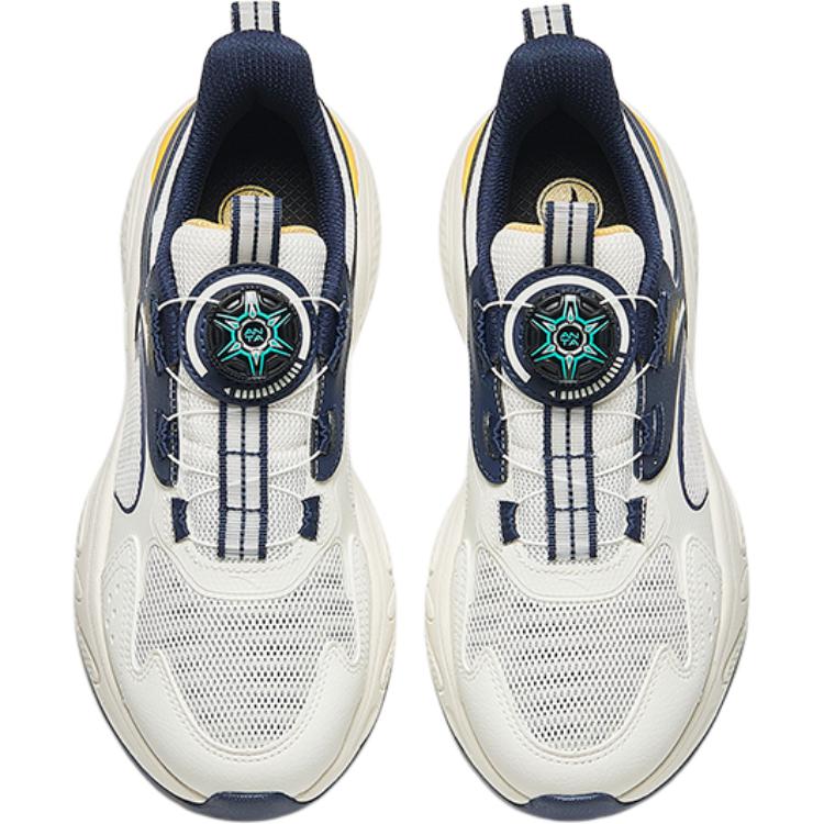 Anta Kids Mesh Fashion Comfortable Lightweight Shock Absorption Low Top Casual Shoes Kids Casual Shoes White Blue A12438801-1