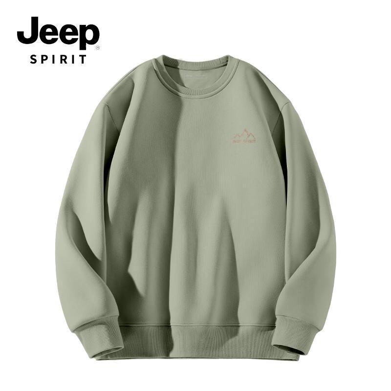 

JEEP SPIRIT Men s 300G Heavyweight Round Neck Pullover Sweatshirt L