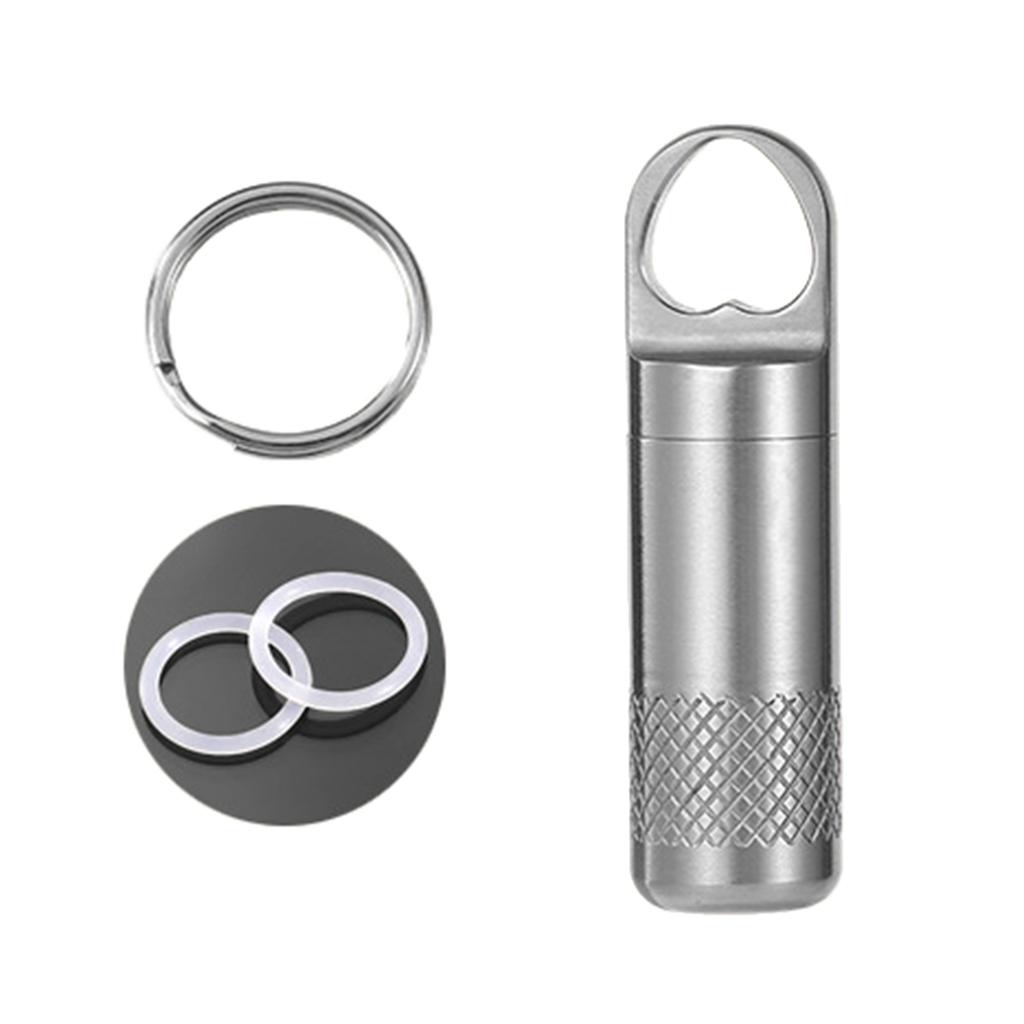 Pocket Pills Case Holder Waterproofs Titanium Pills Box Keychains Portable Seal Medicine Storage Bottles Enduring