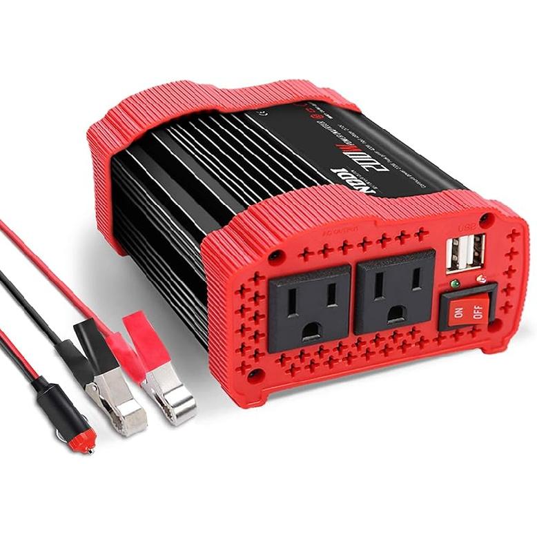 600W Car Power Inverter 12V DC To 110V AC Converter With 3.1 A Dual USB Quick Car Charger Adapter For Laptops And Smartphones