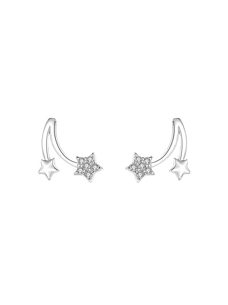925 Sterling Silver Small Star Stud Earrings for Women - Delicate, Cute Ear Accessories