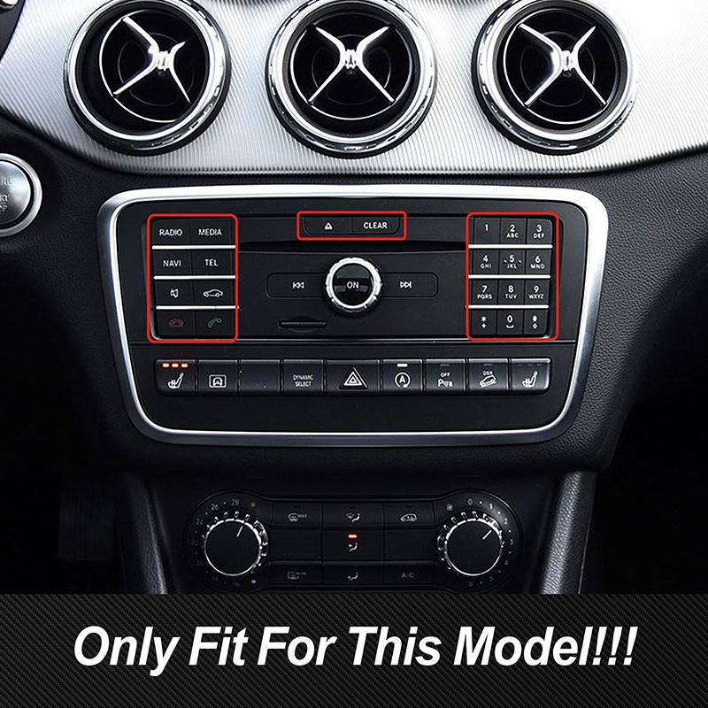 For Mercedes Benz CLS W218 GLA X156 2014-2016 Car Central Control Multimedia CD Button Cover Black Stickers Interior Accessories