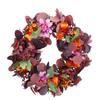 Artificial Wreath Vibrant Colors Retro Simulated Autumn Wreath with Flowers Leaves for Front Door Courtyard Wedding Decoration
