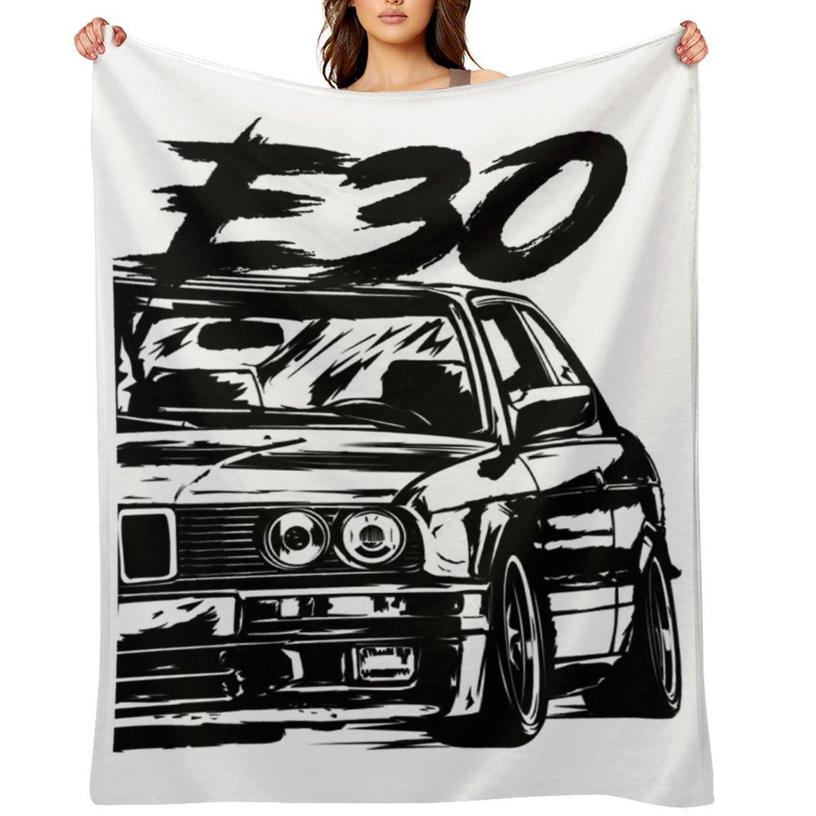 E30 Dirty Style T-Shirt Throw Blanket Soft Luxury Throw Designers Beach Blankets 30x40in
