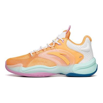 Scarpe da Basket Mid-Top Anti-Scivolo con Assorbimento degli Urti Heat Wave 3 Uomo Scarpe da Basket Giallo Arancione 112131608-4