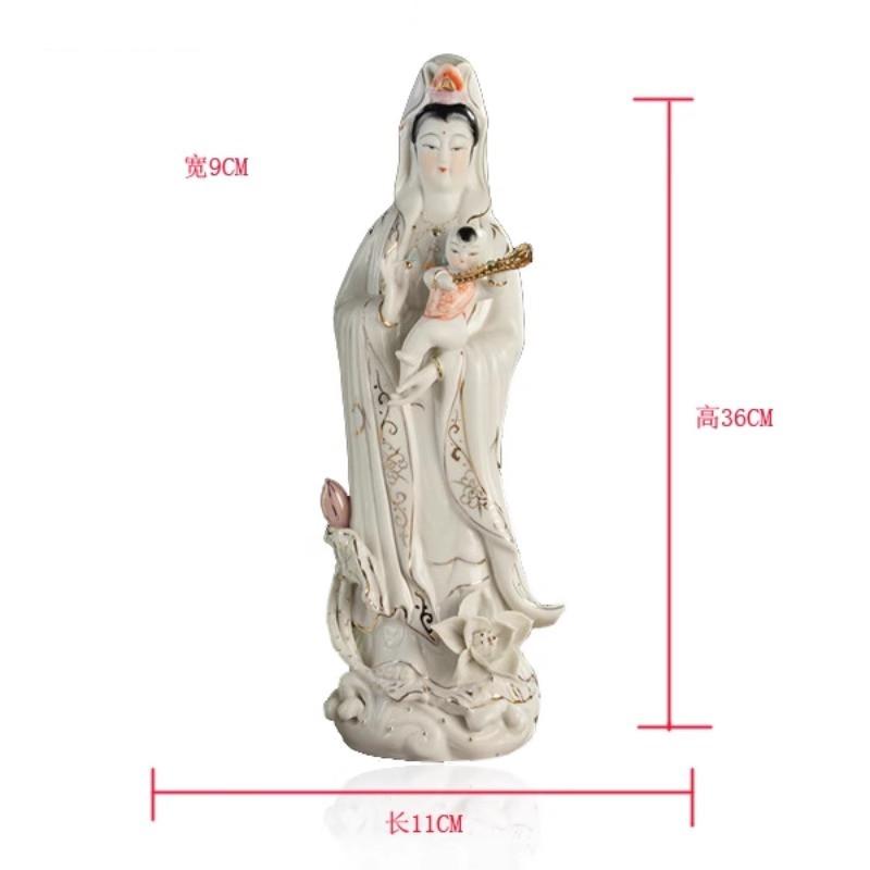 

Керамическая статуэтка Бодхисаттвы Гуаньинь, ищущей своего сына. Предметы интерьера Богиня богини рождения. Домашние подношения.