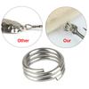 10/50pcs Stainless Steel Fishing Split Rings Flat Fishing Swivel Knot Lure Double Ring Fishing Split Rings Strong Accessories