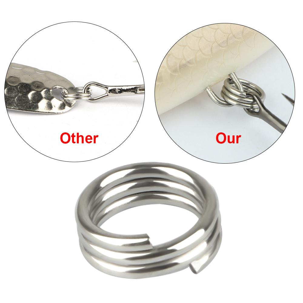10/50pcs Stainless Steel Fishing Split Rings Flat Fishing Swivel Knot Lure Double Ring Fishing Split Rings Strong Accessories