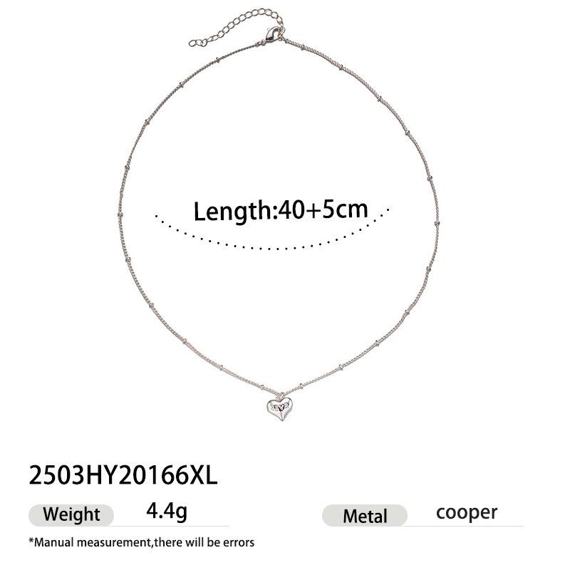 

Chic French-Inspired Copper-Plated 925 Silver Heart Necklace with Freshwater Pearl Choker