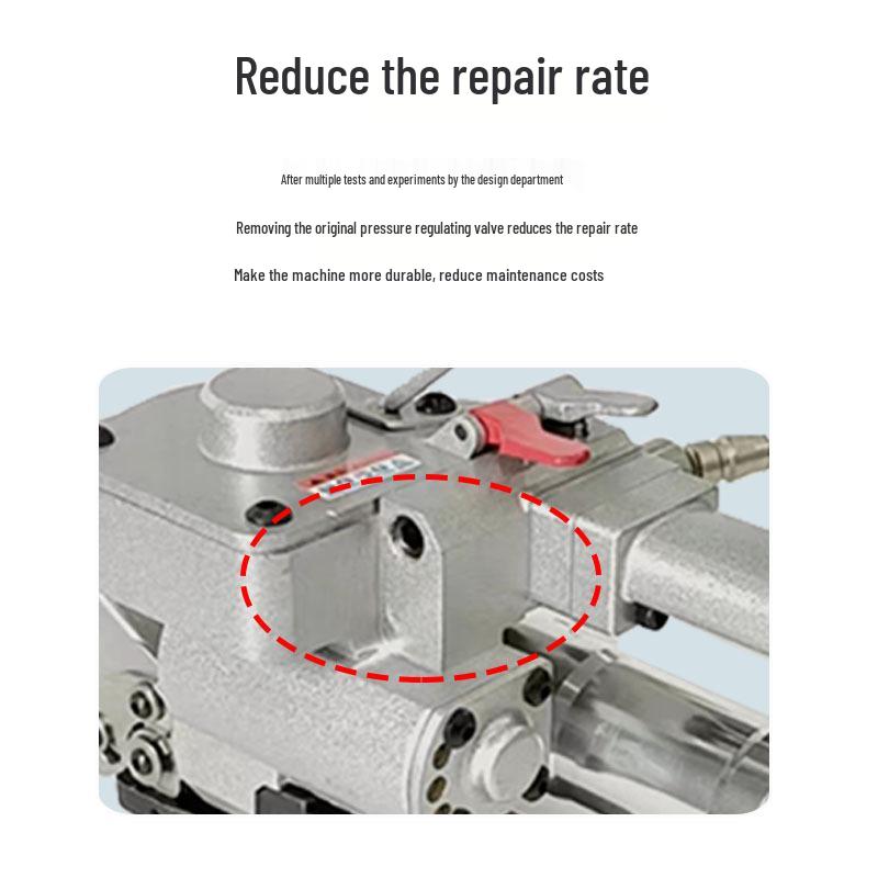 Advanced A19 Pneumatic Handheld Strapping Machine for PET/Steel Straps with Hot Melt and High-Power Tensioner