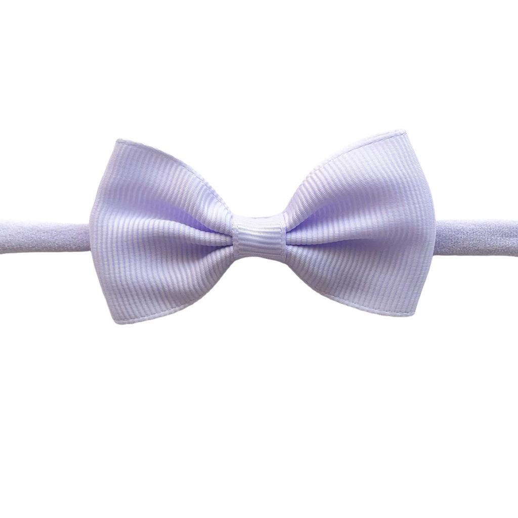 Solid Color Bow Hairpin & Ribbed Headband Set for Girls