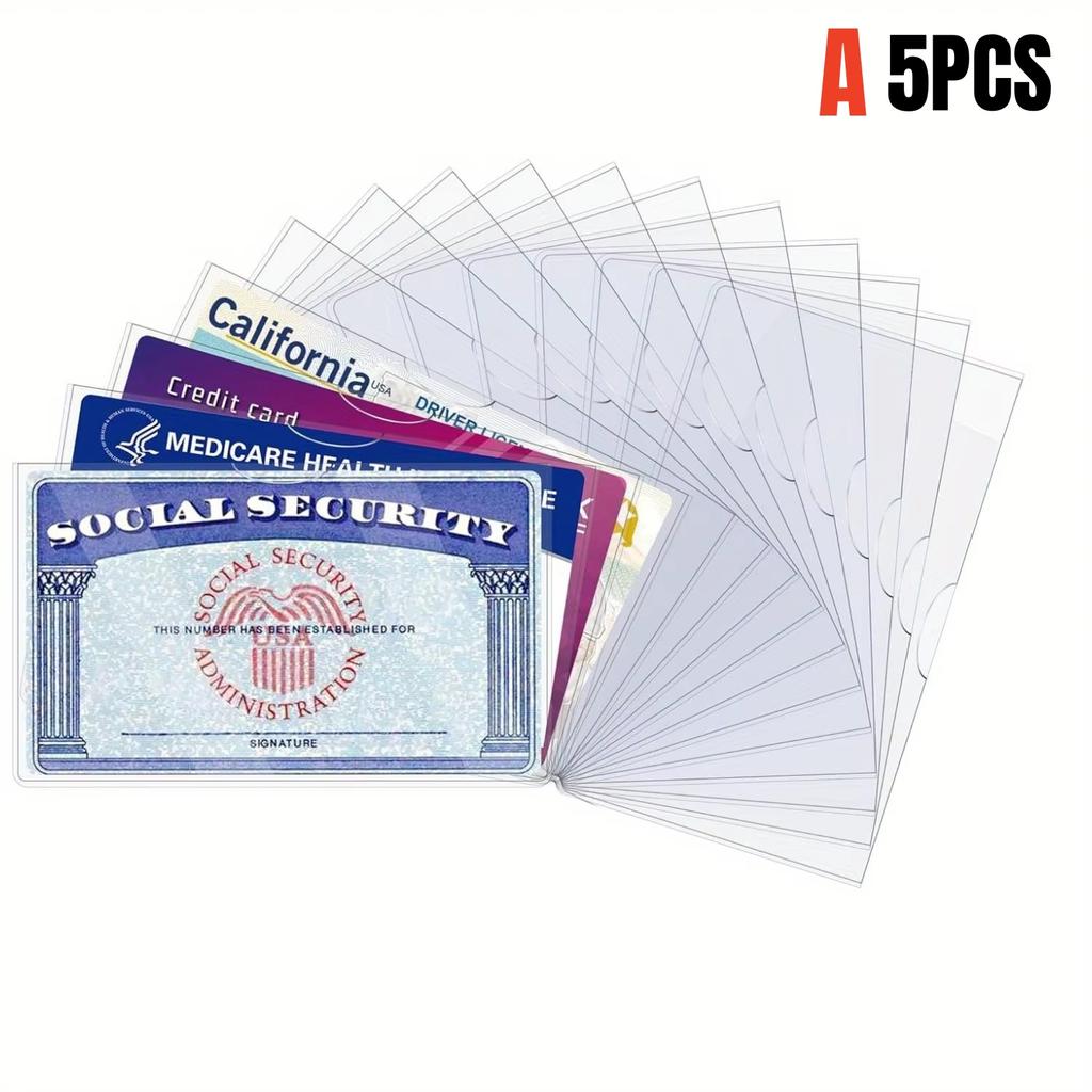 5/10/20Pcs Waterproof PVC Card Protector Sleeves Soft Clear Protective Covers for Social Security Medical Insurance Credit Cards
