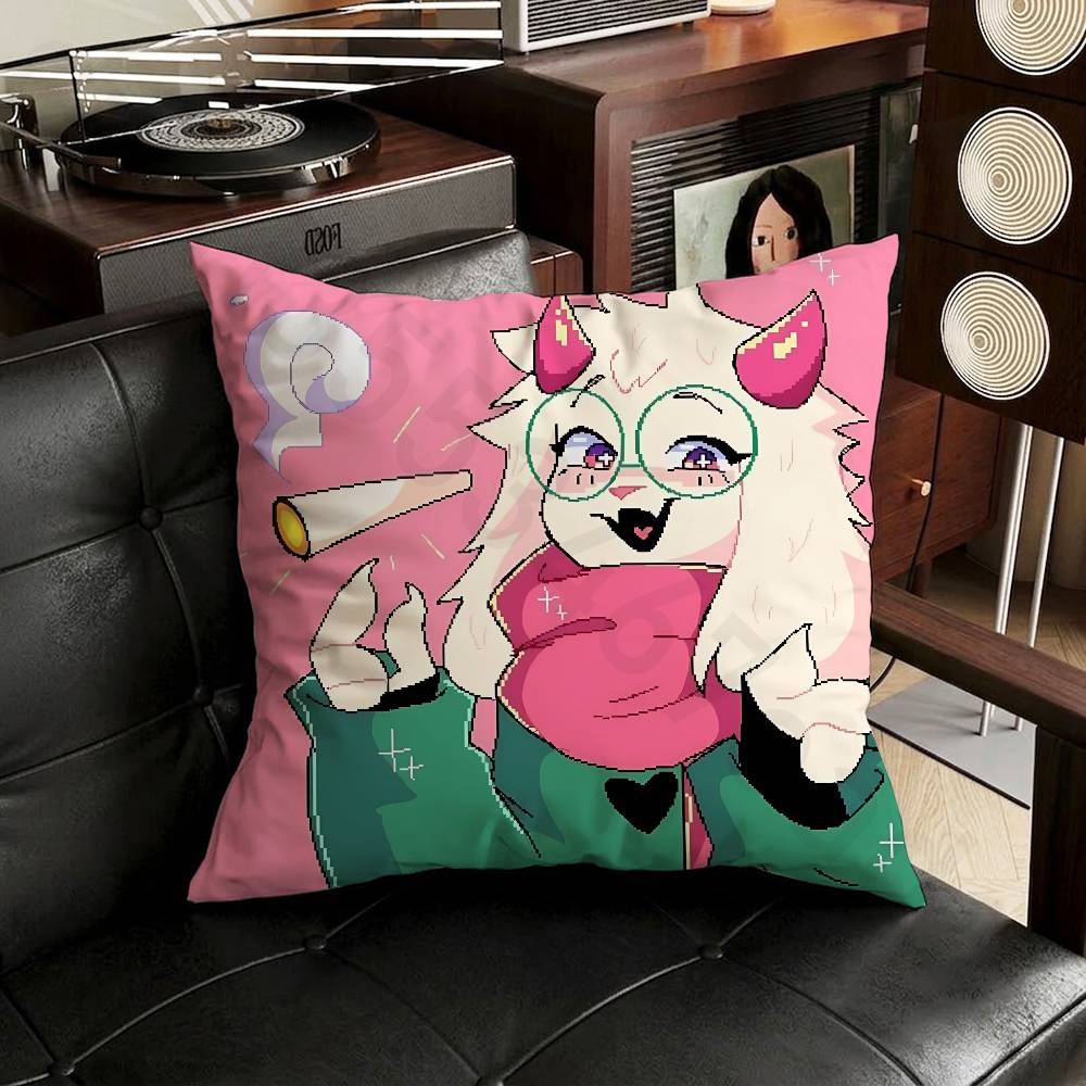 DDeltarune Ralsei Pillow Case Sofa Living Room Bedroom Headboard Backrest Cushion Square Cushion Nap Time