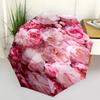 Pink Roses Automatic Folding Umbrella Compact 8 Rib Design, Unique Style, Suitable for Everyday Outdoor Use, Perfect Gift for Friends and Fa