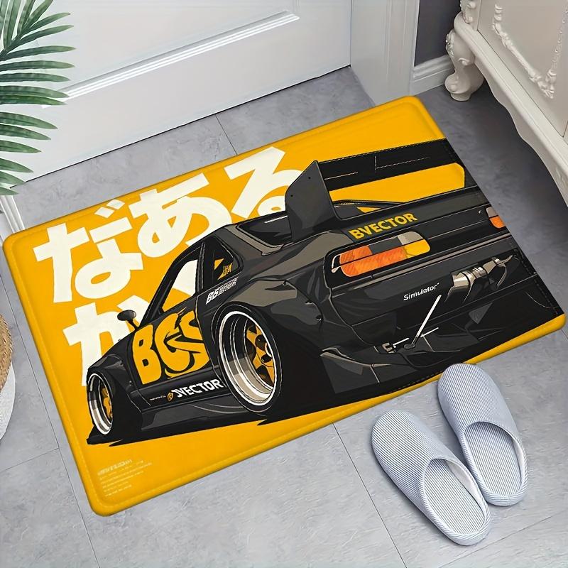 VIKAMA Racing Trend Entrance Floor Rug Anti-Slip and Easy-to-Clean Bathroom Mat for Living Room Home Decoration Carpet
