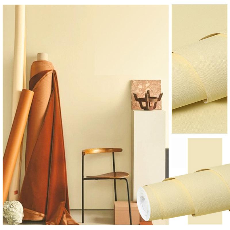 Solid Color Self-adhesive Simple Warm Bedroom Living Room Decor Waterproof Background Wall Paper Furniture Renovation