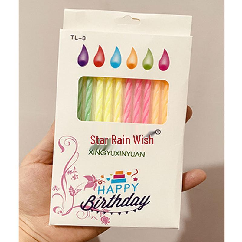 Eco-Friendly Smokeless Classic Spiral Birthday Cake Candle Set