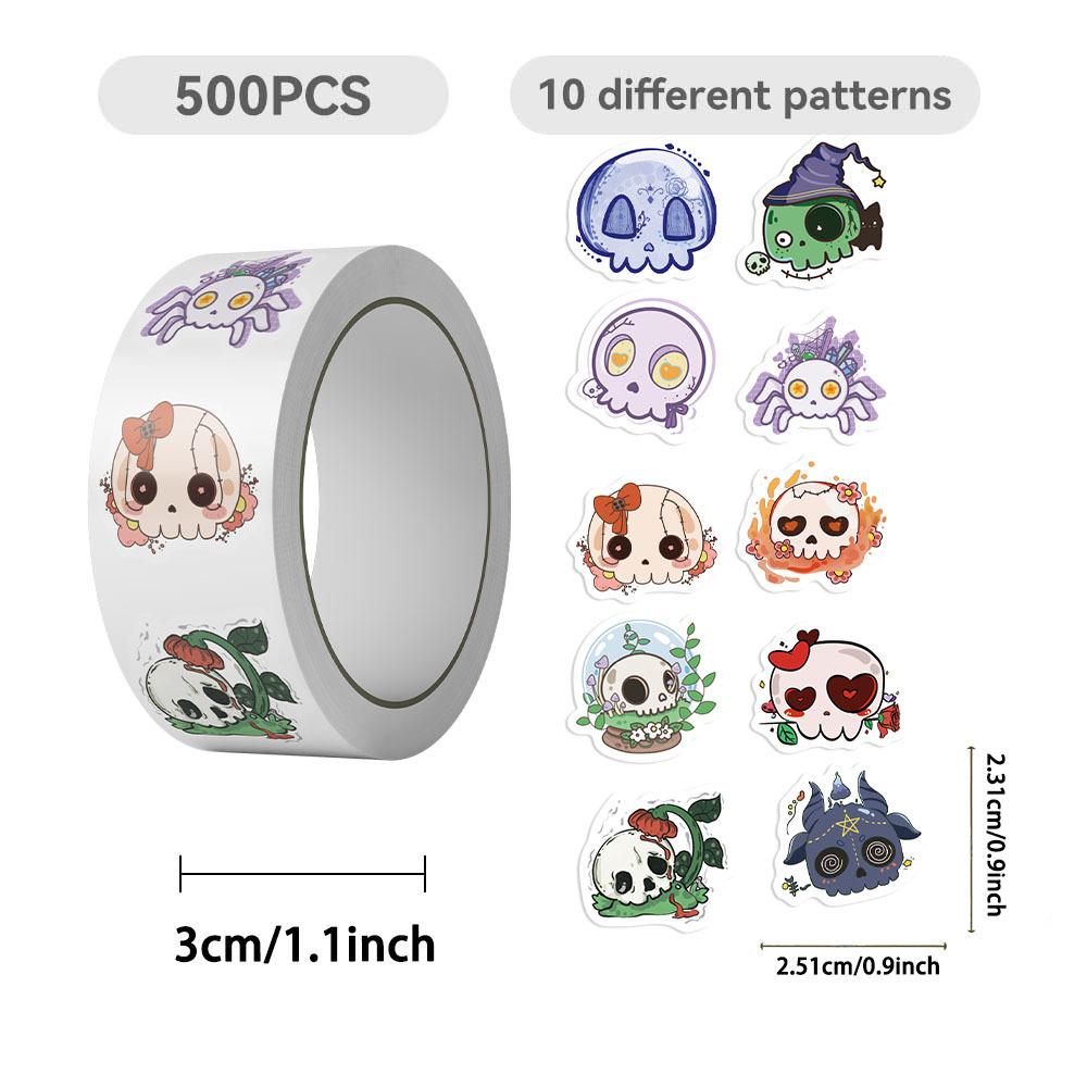 

500 листов/рулон Рулонная лента Горячие точки Груви Череп Материал для блокнота Декоративный Рот конверта