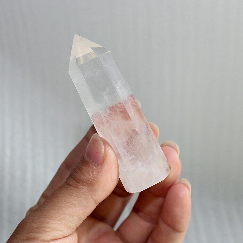 6070mm Natural Quartz Crystal Point Healing Obelisk Hexagonal Wand Decor Reiki