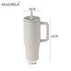  Thermos Cup 40oz Double-Layer Tumbler Ice Cup 1200ML Leak-Proof Foldable Straw Cover Direct Drinking Mouth Car Cup