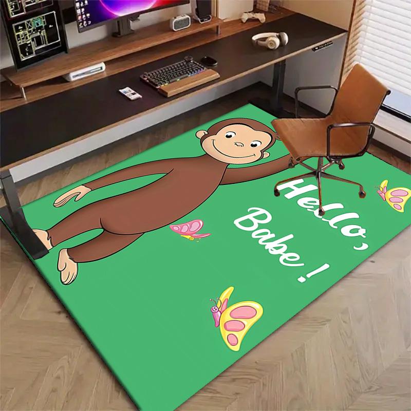 1pc Curious George (7) Design Printed Area Rug Carpet for Bedroom Living Room Home Decor Rugs Mat Non Slip Mat Rug for Bedside