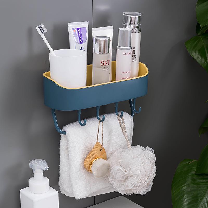 Bathroom Storage Organizer for Cosmetics Shower Rack Shelf Kitchen Organization Wall Mount Holder Spice Accessories Items