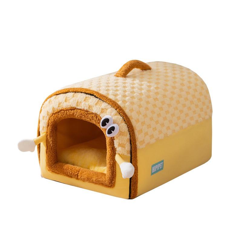 Dog House Winter Warmth Enclosed Sense of Security Winter Dog Sleeping Nest Dog Bed All Year Roundneutral Removable Washable Mat