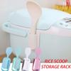 Wall Mount Rice Spoon Storage Rack Plastics Rice Cooker Holder Kitchen Organizer Scoop Stand