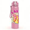 1PC Colorful Softball Bow Graffiti Art 750ml Color Plastic Water Bottle Leakproof Flip Straw Lid For Sports Office Home Use