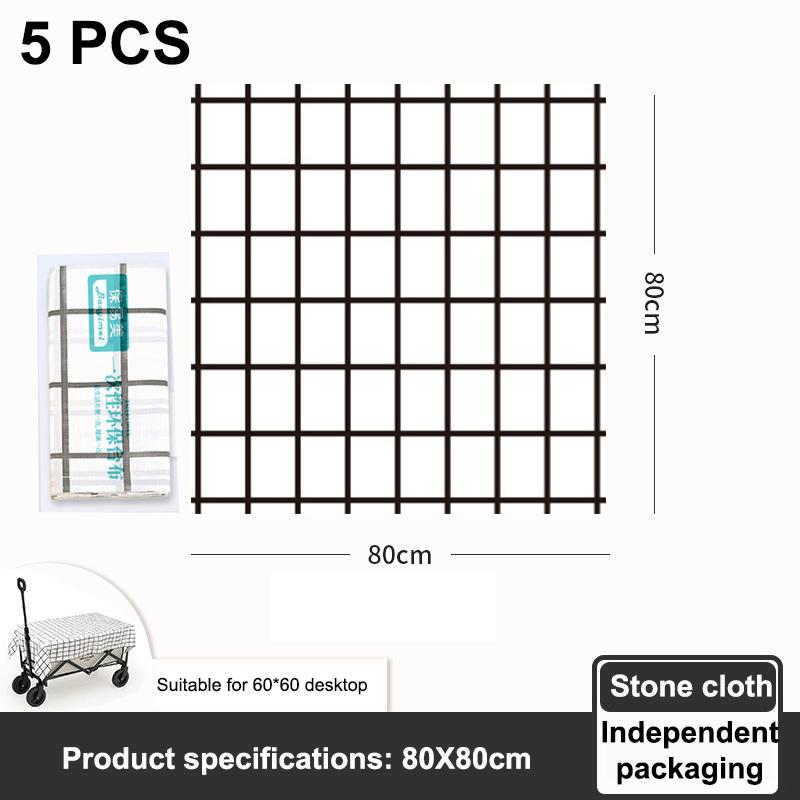 5pcs Disposable Waterproof Oil Proof Tablecloth Convenient For Outdoor Camping Thick Picnic Cushion Ring Protective Table Cloth