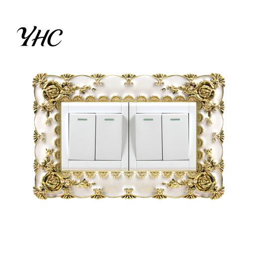 Outlet Sticker Switch European Style Punch Free Plastic Socket Decal Wall-mounted Cover Wall for Home
