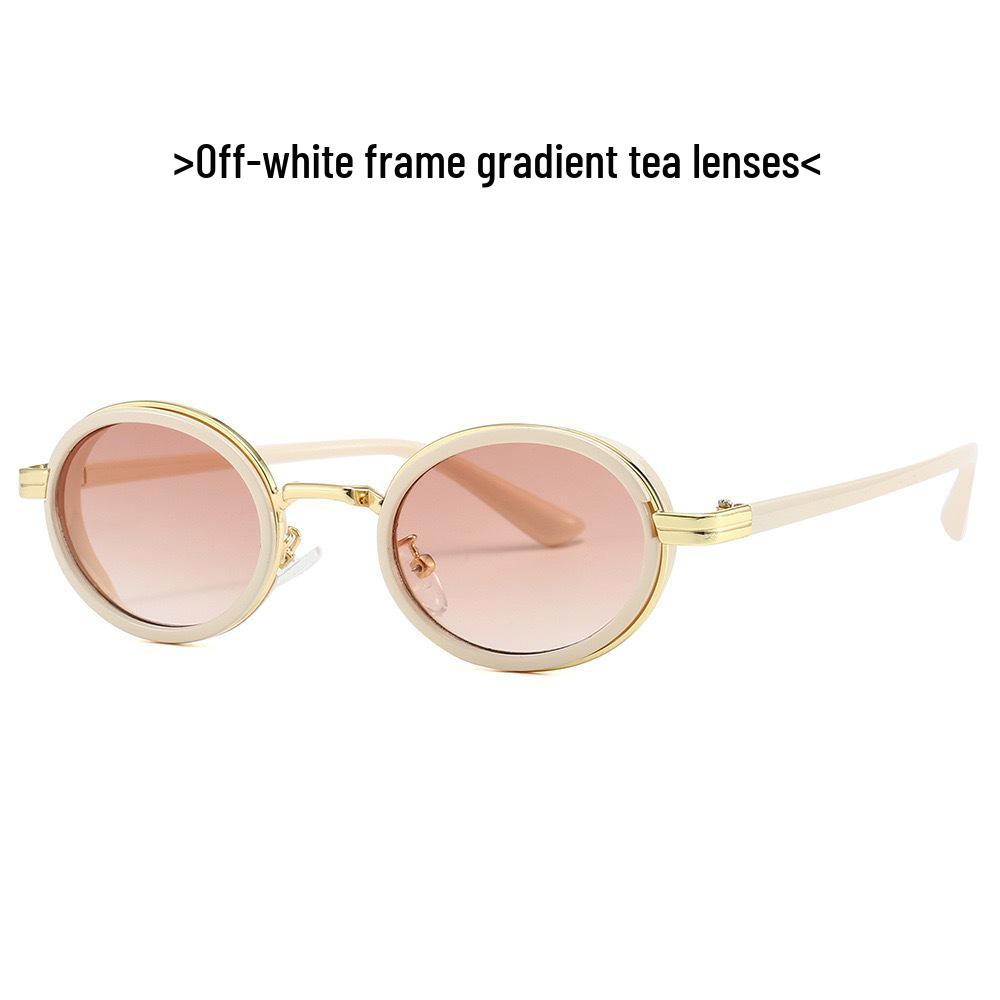 Metal Style Small Frame European & American Oval Sunglasses - UV Protection for Men & Women