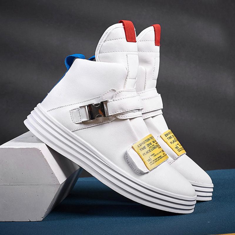 

Cold sticky fashion week catwalk style Europe station popular locomotive boots fashion high top Martin boots trendy shoes 44