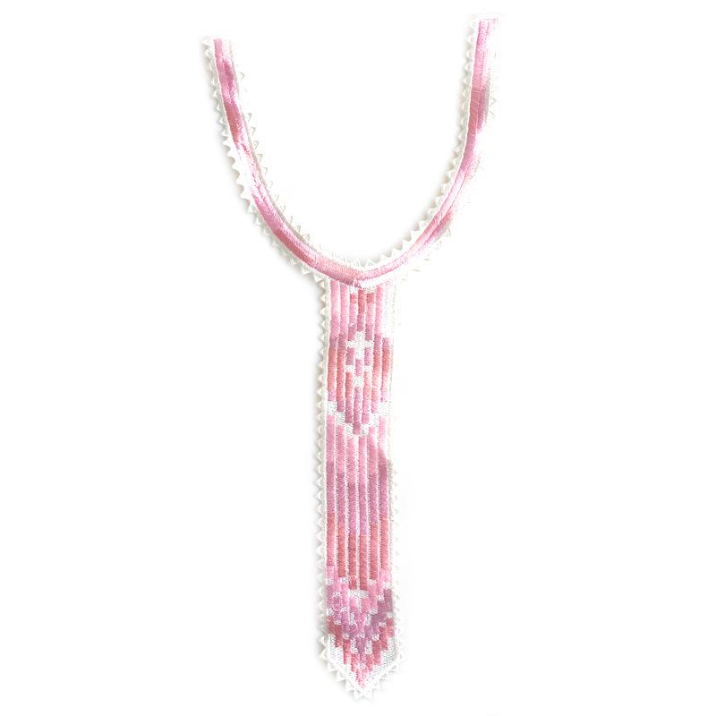 Color Embroidery Lace Collar Piece Personalized Tie Shape Heavy Industry Embroidery Fake Collar Clothing Corsage Accessories Collar Piece