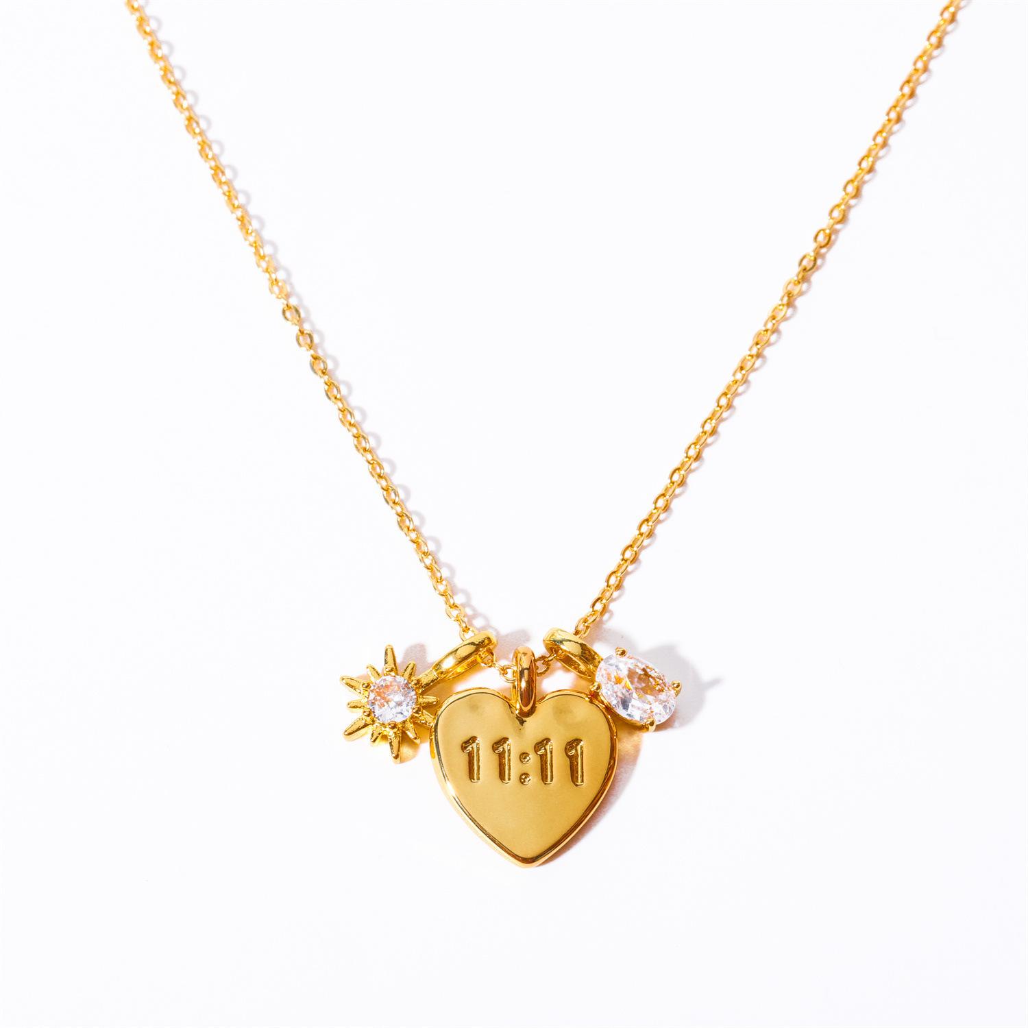 Stainless Steel Love Necklace Pendant Mama Necklace Double-Sided Love Valentine S Day Jewelry Furnace Vacuum Plating 18K