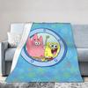 SpongeBob SquarePants Cartoon Blankets Patrick Star Flannel Awesome Soft Throw Blanket for Home Textile Decor