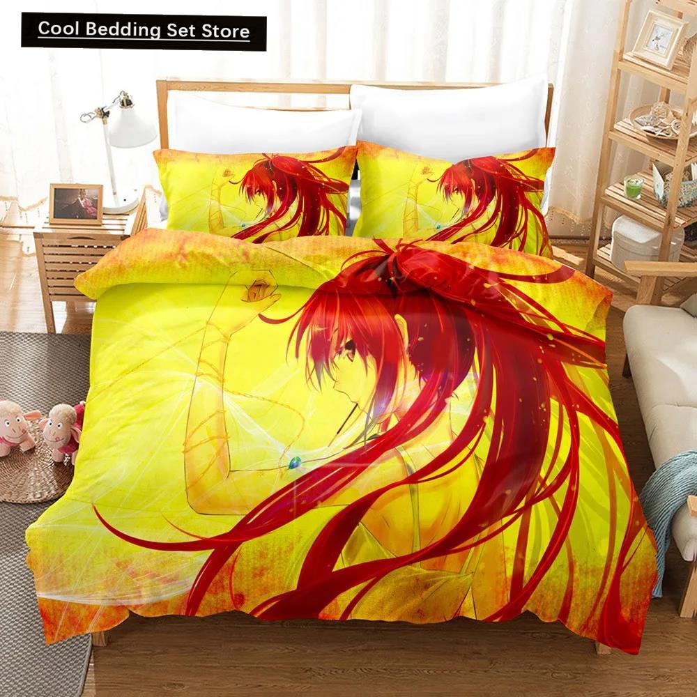 Kawaii Flicka Tecknad Shakugan No Shana Sängkläder Set Anime Sänglinne Täcke Påslakan Set Heminredning Enkel Queen King Size Gåva