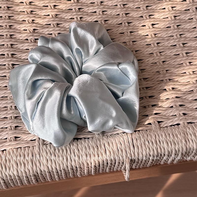 French Satin Silky Large Intestine Hair Band, Women's Bun Hair, Elastic Hair Band, High-elasticity Ponytail Hair Tie, Hair Accessory