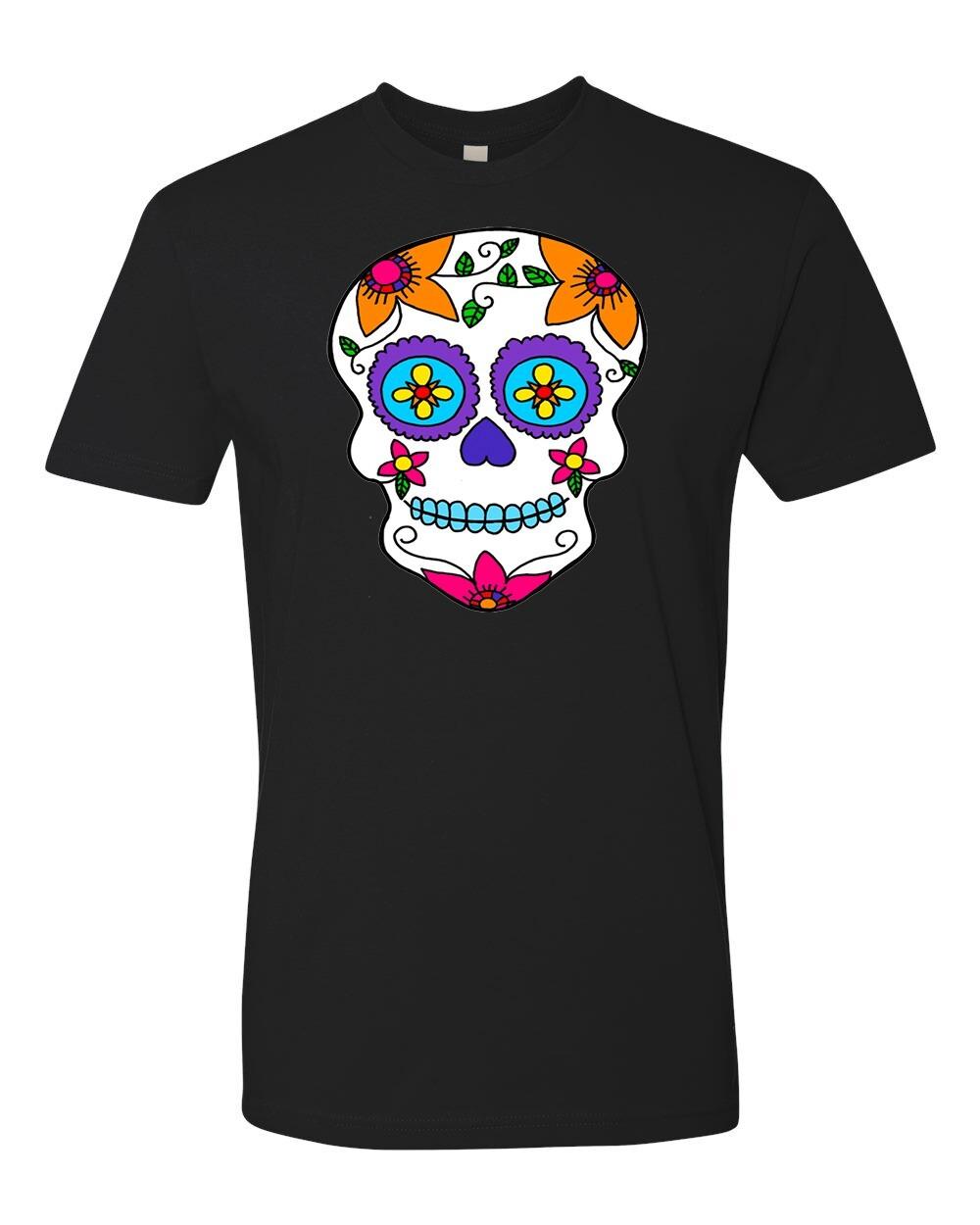 

Halloween Dia de Muertos T-shirt Black Unisex Cotton Tee Size S-XL Catholic 5XL різнокольоровий
