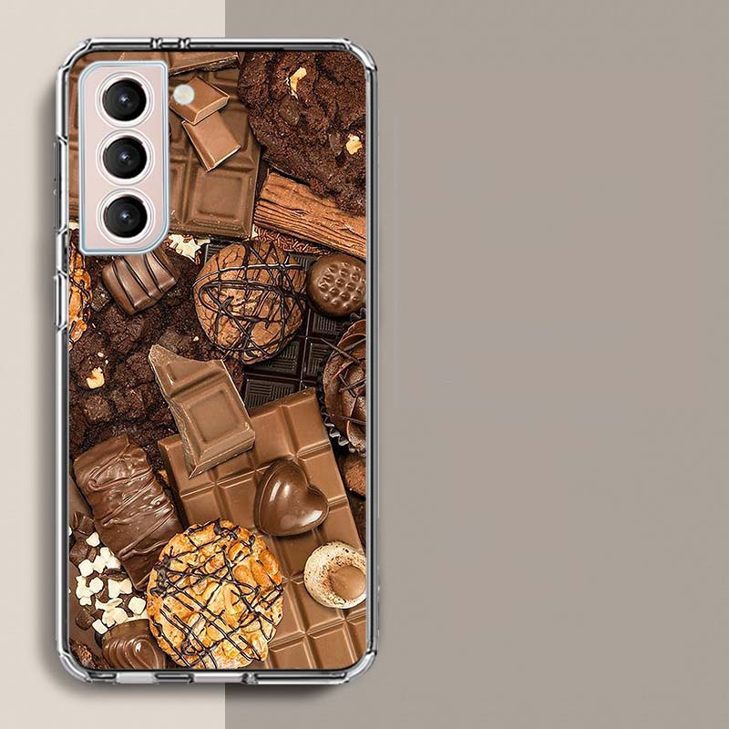 Soft Chocolate Truffles Phone Case for Samsung A16 A17 A26 A36 A56 A57 A55 A54 A37 A15 A25 A35 A14 A24 A34 Galaxy Note 20 10 A07