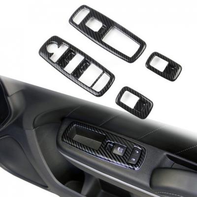 Koolstofvezel Stijl Raamheffer Schakelaarpaneel Cover Trim voor Dodge Charger
