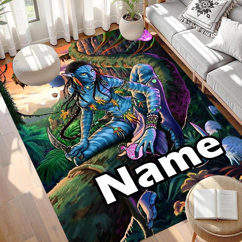 Custom Name Personalized Avatar Print Carpet, Versatile Home Decor Rug, for Playroom, Apartment, Balcony, Entryway, Hallway Gift