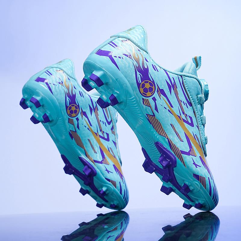 Football Shoes Children's Broken Nail Shoes Primary and Secondary School Students Rotary Buckle Spikes Professional Non-slip Grass Competition Trainin