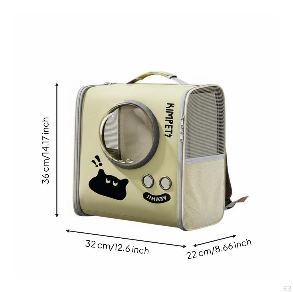 Breathable Cat Backpack Large Capacity Travel Lightweight for Outdoor Gray S