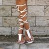 Fashion New Gladiator Women Flat Sandals Ladies Clip Toe Cross Strap Thong Sandals Shoes Woman Beach Free-binding Sandalen Dames