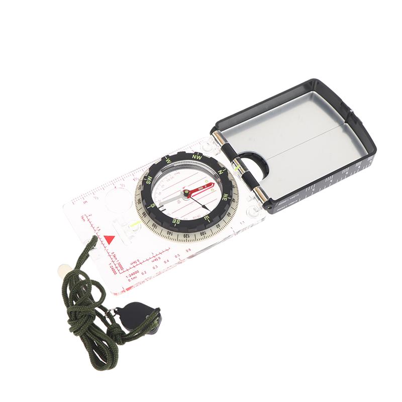 Adjustable Aiming Compass Mirror With Declination-Base Plate Navigation Orienteering Led Light Hiking Map Read Backpacking
