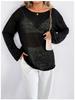 Cross-Border Casual Loose Knit Hollow Sweater: Women's Lightweight Bell Sleeve, Round Neck, Solid Color