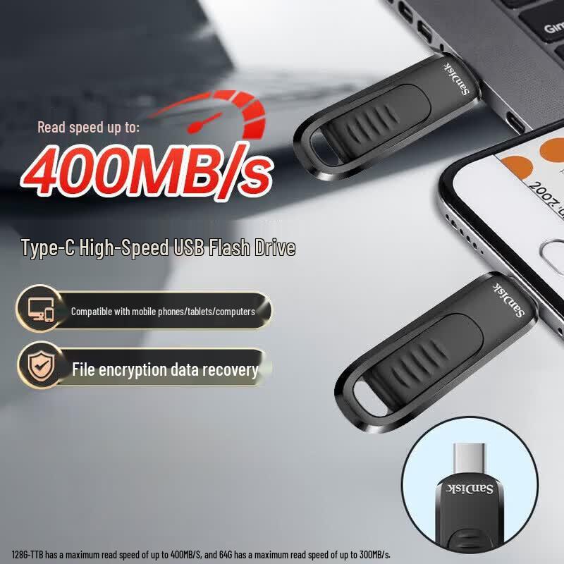 SanDisk CZ480 128GB USB3.2 Type-C USB Flash Drive
